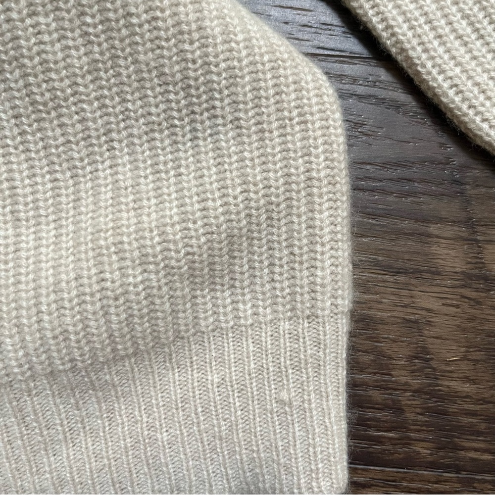 Jenni Kayne 100% cashmere Cocoon super soft tan ribbed cardigan sweater size 1X - Picture 11 of 11